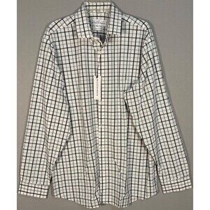 NWT Mizzen+Main Leeward Shirt Mens XXL Trim Fit White Plaid Performance